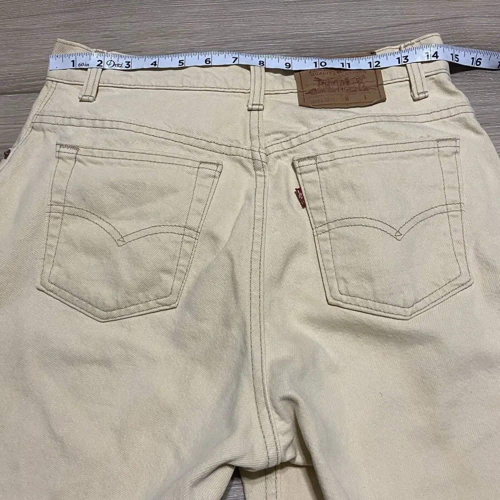 Levi's‎ 550 Made In USA Pastel Light Yellow 90s Jeans Actual 29x30
